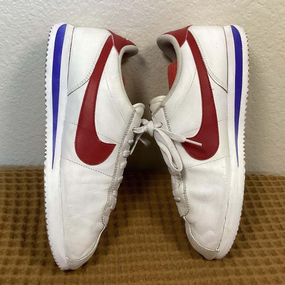 Nike Cortez Basic Leather OG Mens Sz 10 Forrest Gump White Red Blue 882254-164 - Picture 5 of 10